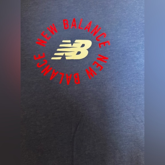 New Balance Navy Tee with Red and White Logo - Picture 2 of 5